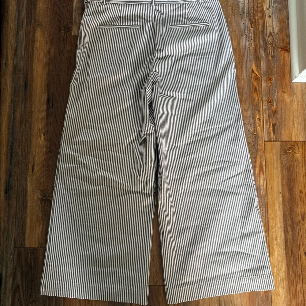 NWT LOFT Brown and White Striped Wide Leg Pants - Picture 3 of 4